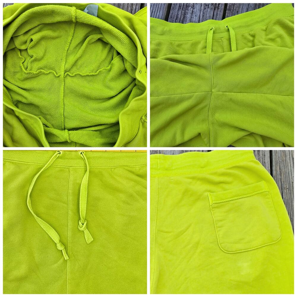 Nike Air Shorts Neon Yellow/Green Size XL Graphic Print Drawstring Gym Pockets - Picture 6 of 8